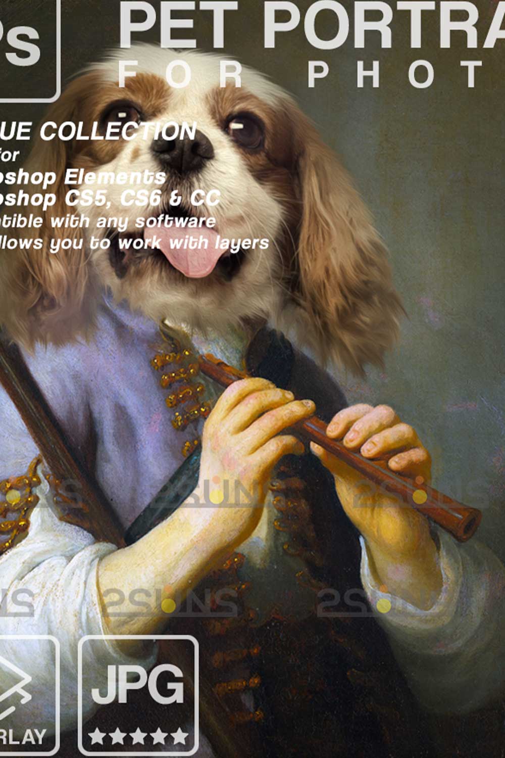 Oil Painting Royal Pet Portrait Templates Pinterest Image.