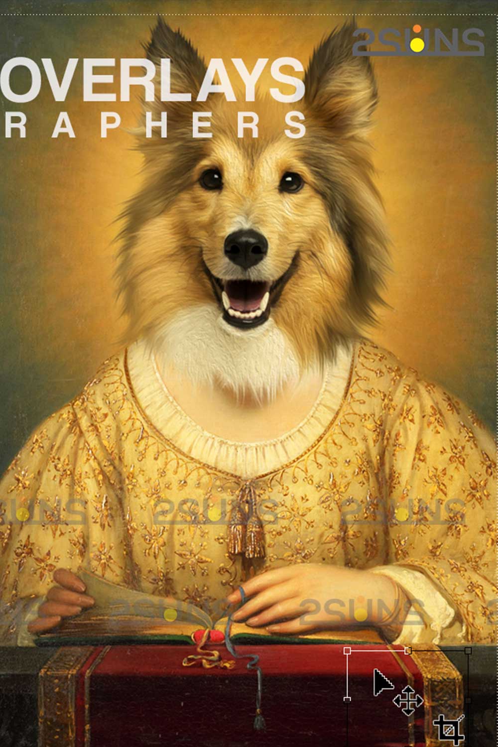 Royal Pet Portrait Templates Pinterest Image.