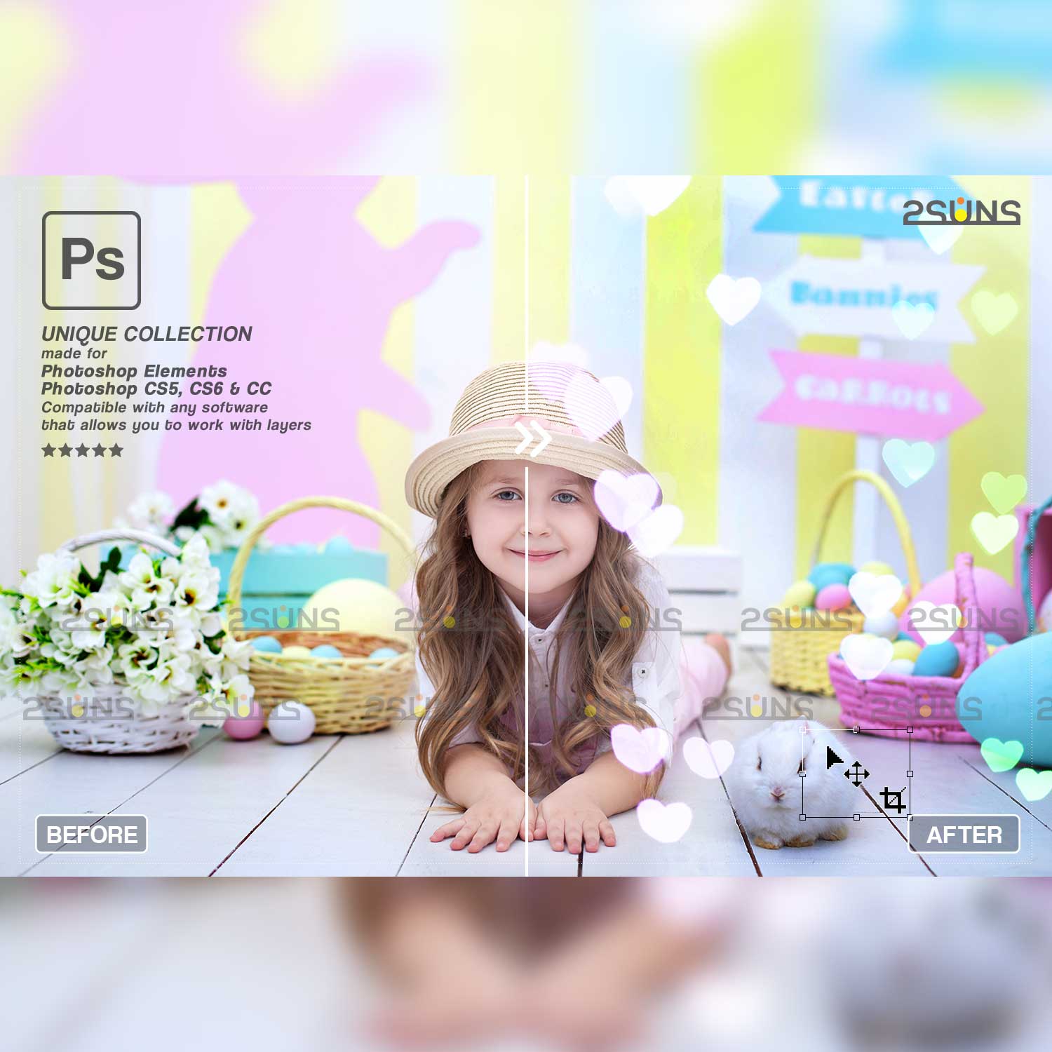 Beautiful Bokeh Light Photoshop Overlays Colorful Girl.