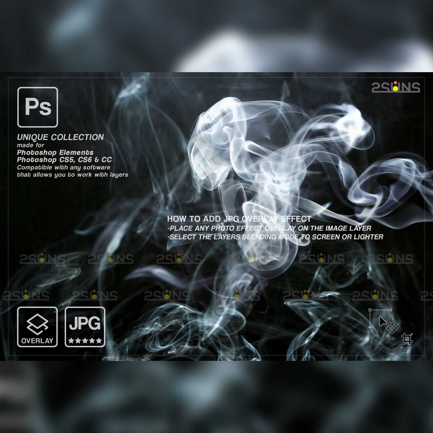 Fog Smoke Backgrounds Photoshop Overlays cover image.