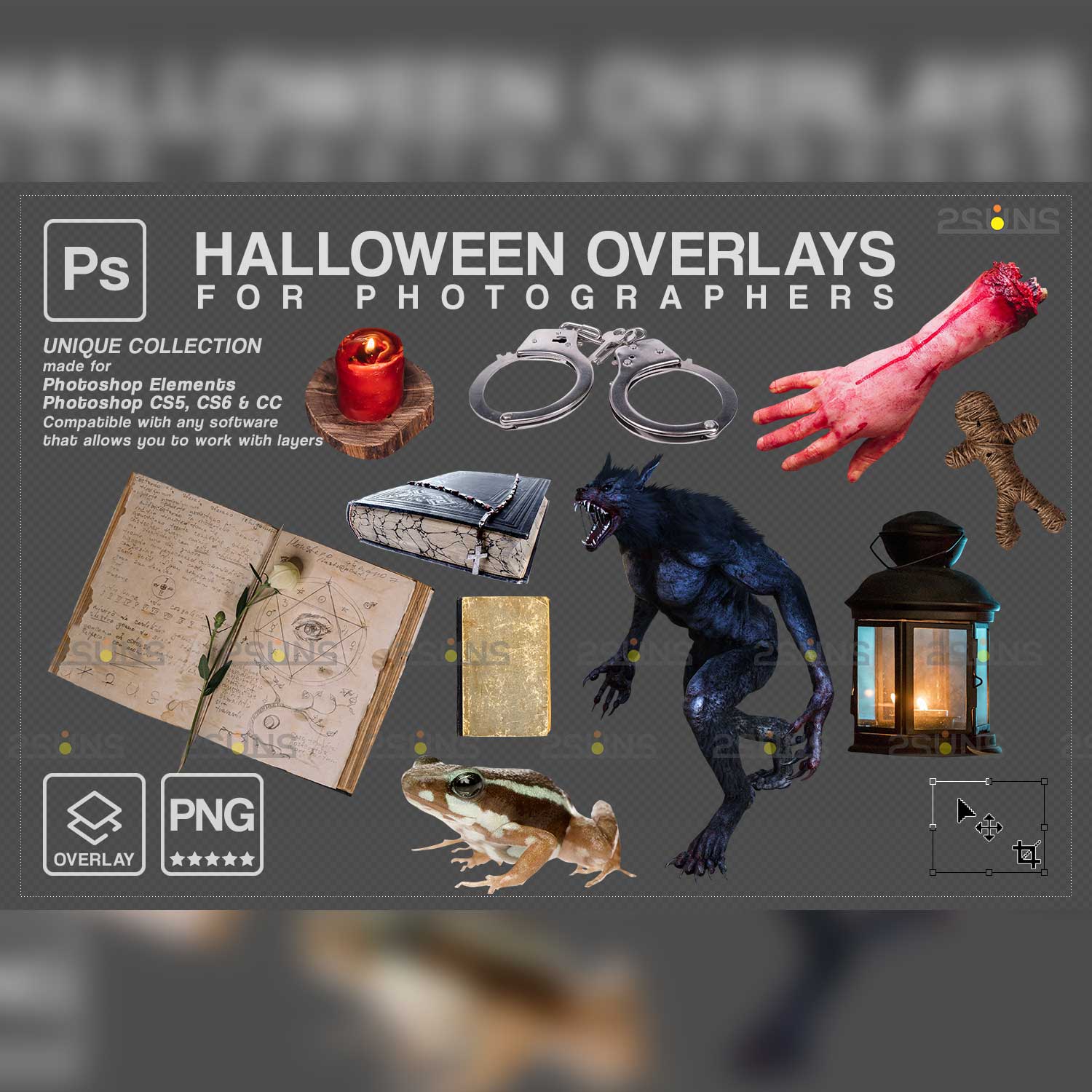 Halloween Clipart Photoshop Overlay cover image.