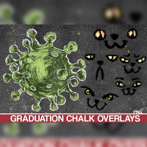 Graduation Sidewalk Chalk Art Overlays Virus.