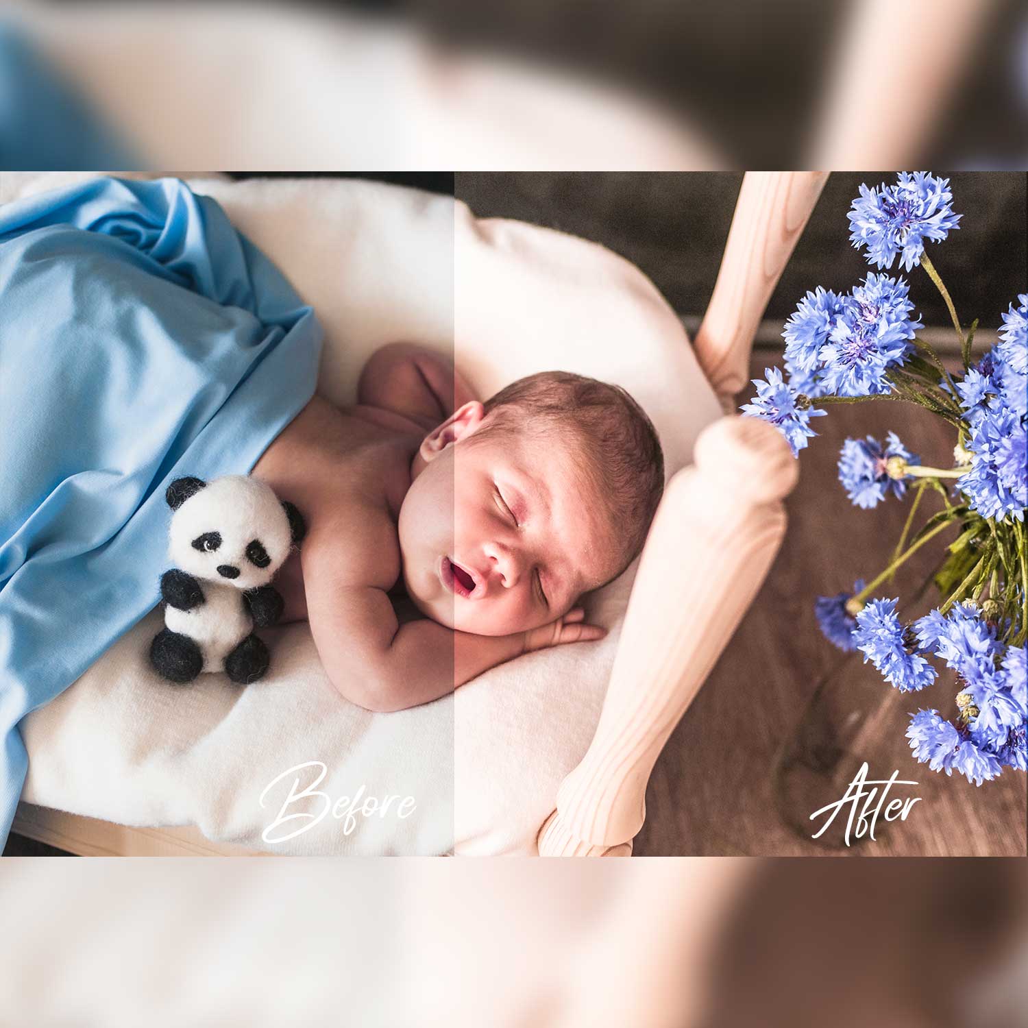 Clean And Bright Portrait Lightroom Presets Sleeping Baby Example.