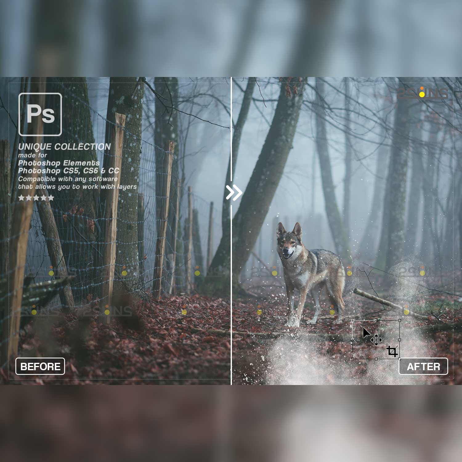 Smoke Bomb Photoshop Overlay Wolf.