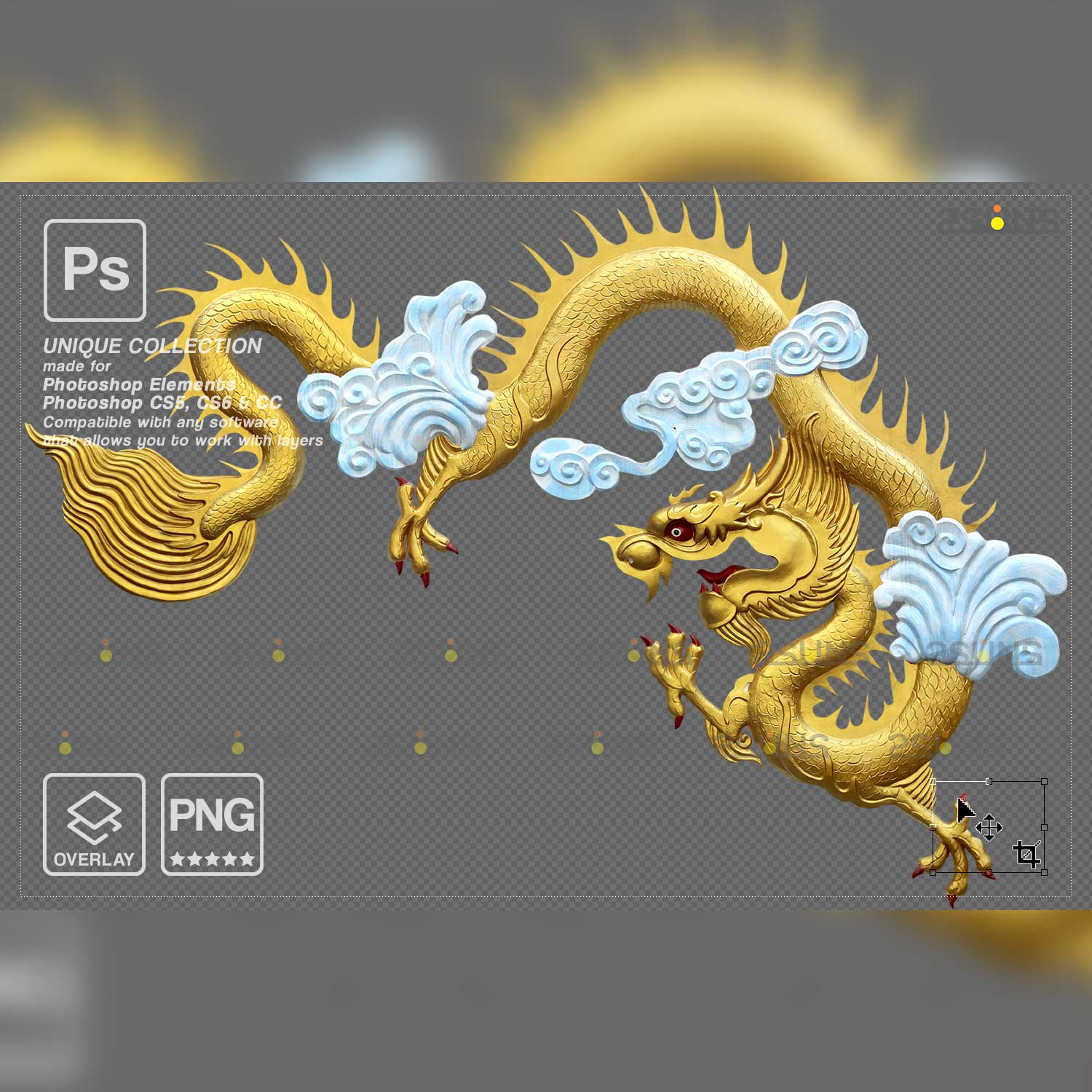 China Lunar New Year Photo Overlay Dragon.