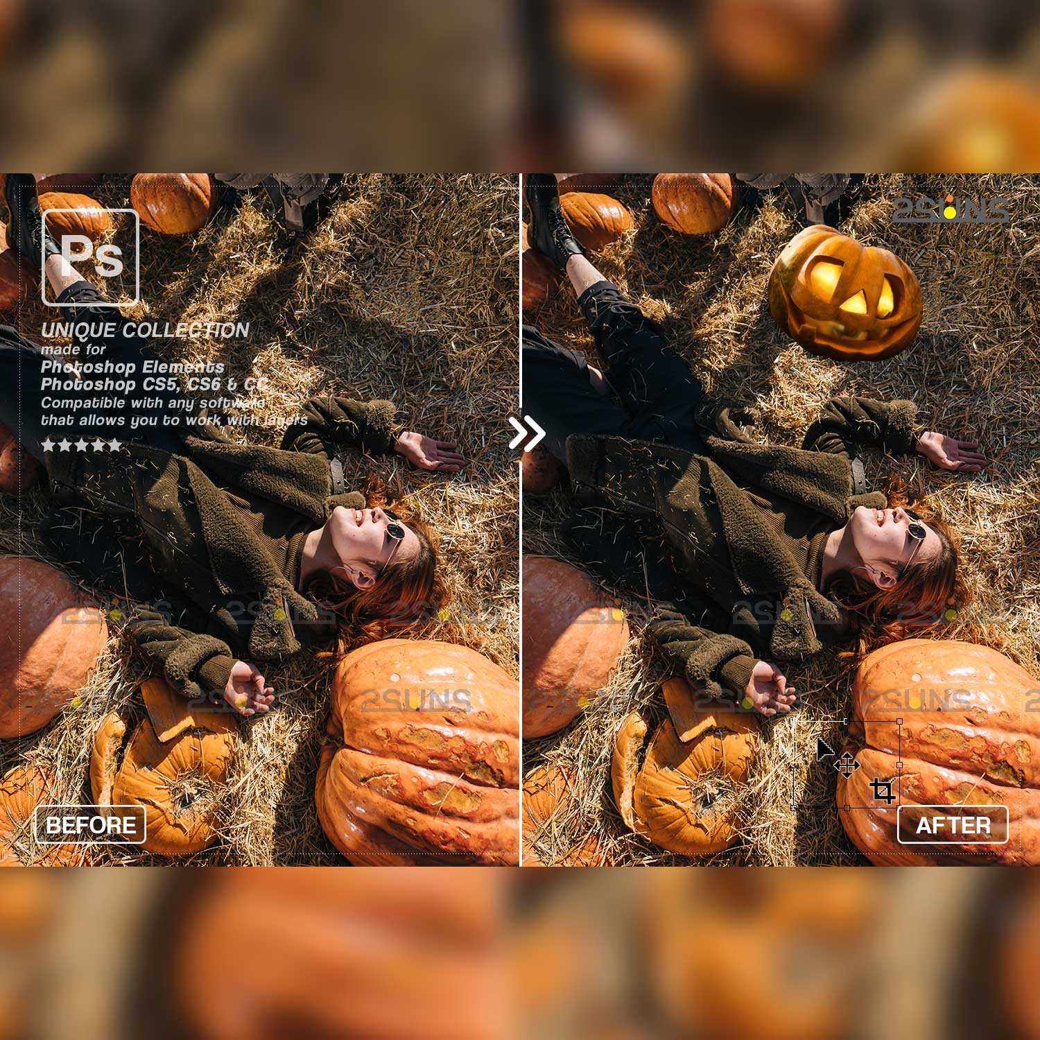 26 Halloween Photoshop Fire Overlays cover image.