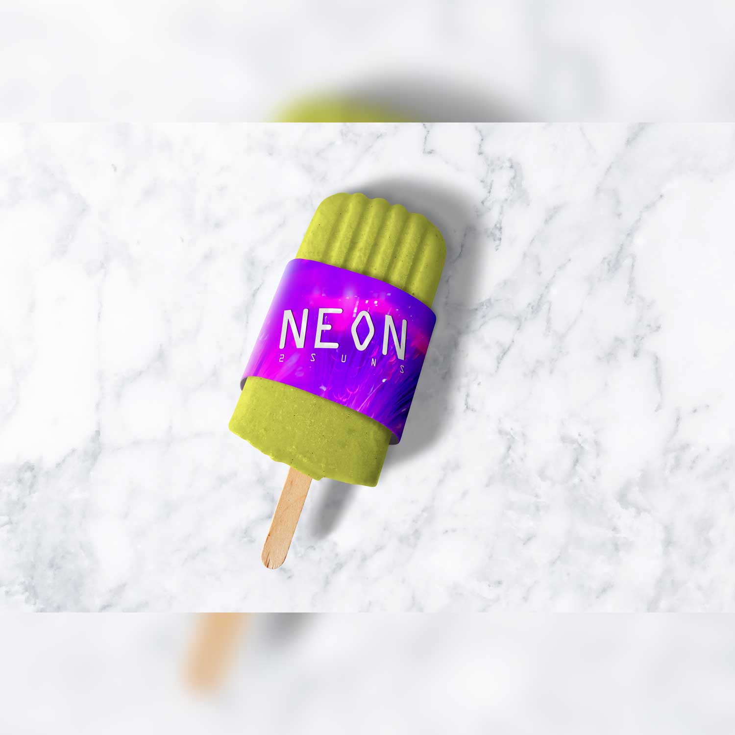 Neon Holographic Digital Background Overlay Popsicle Pack Print Example.