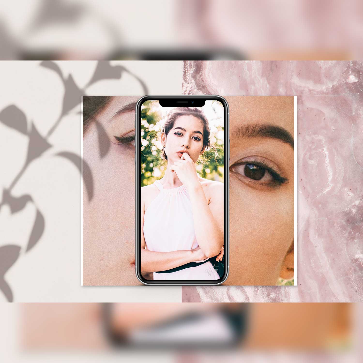 Pink Wedding Portrait Instagram Lightroom Presets Phone Example.