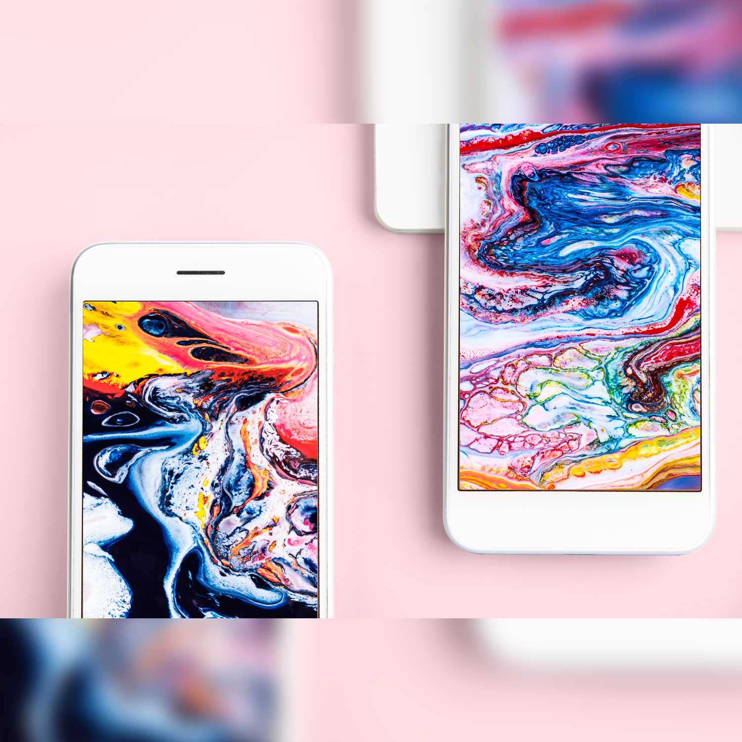 Liquid Pink Digital Paper Marble Overlays Phone Background.
