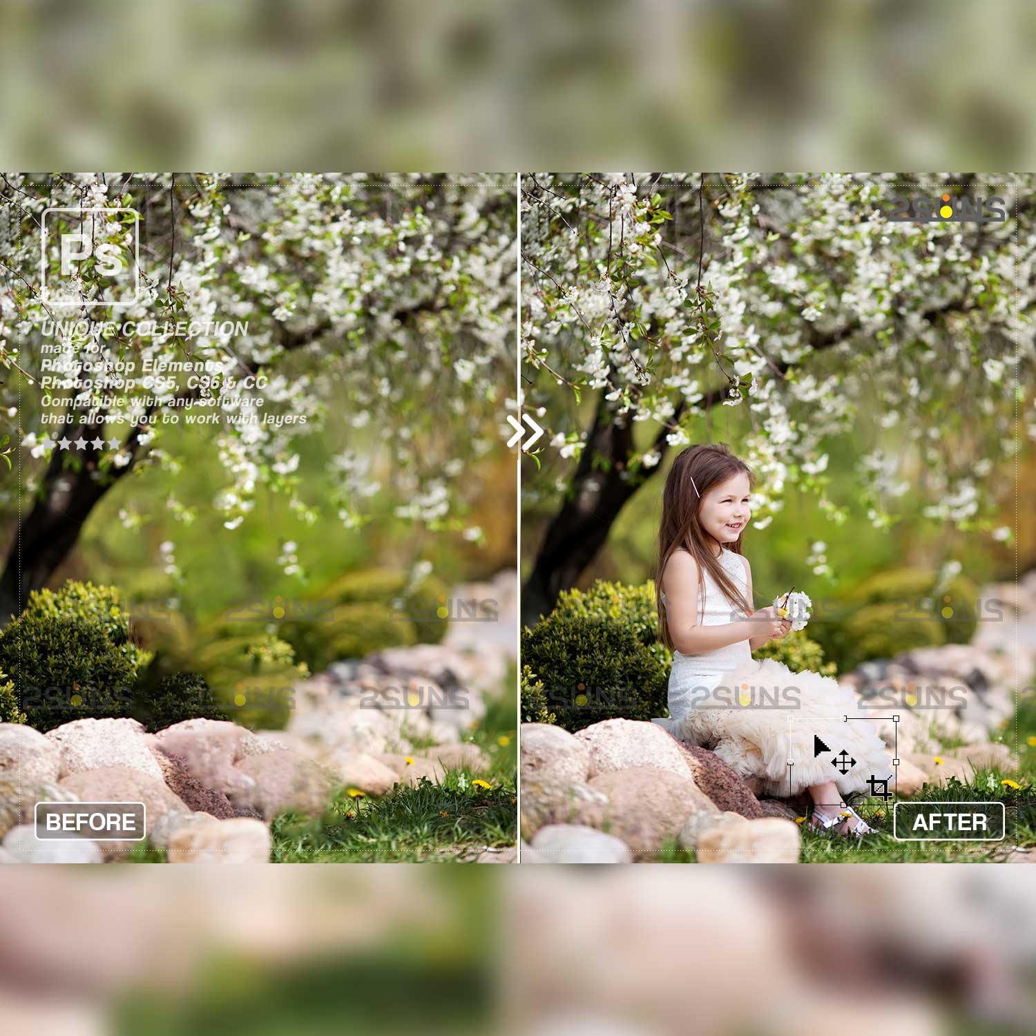 Blooming Floral Backdrop Photoshop Backgrounds examples.