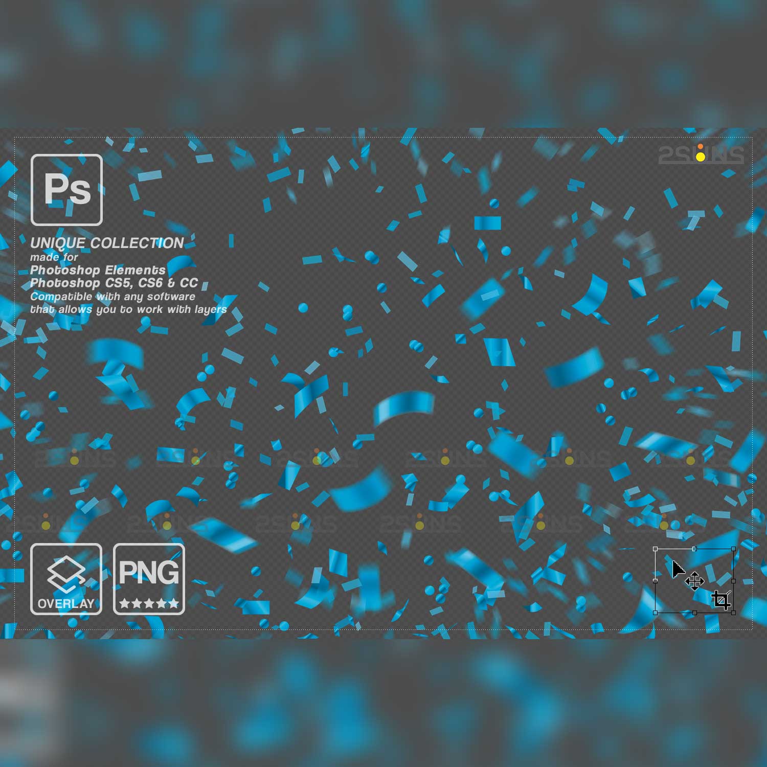 Gender Reveal Confetti Photoshop Overlay Blue Particles.