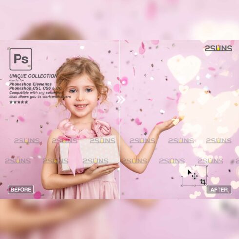 Beautiful Bokeh Light Photoshop Overlays Pink Style.