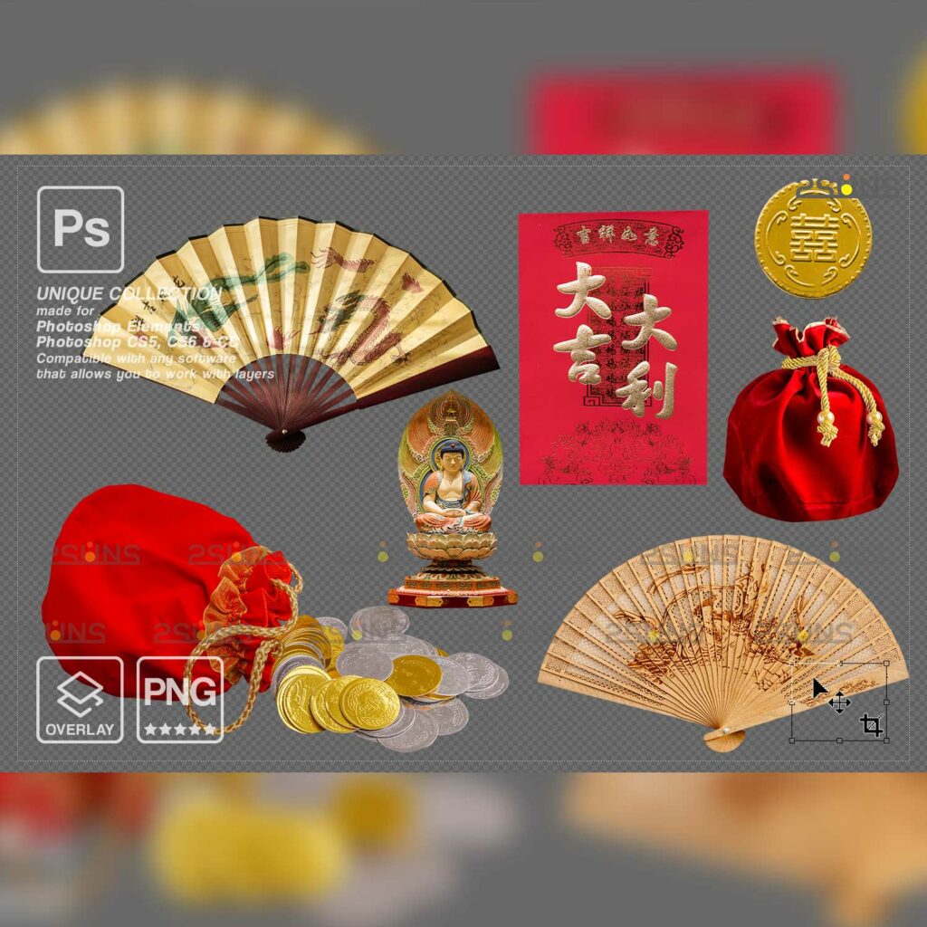 Lunar New Year photo overlay China png - MasterBundles