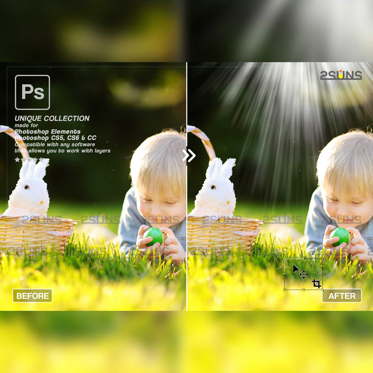 Sun Flares And Sunlight Photoshop Overlays Picknick Example.