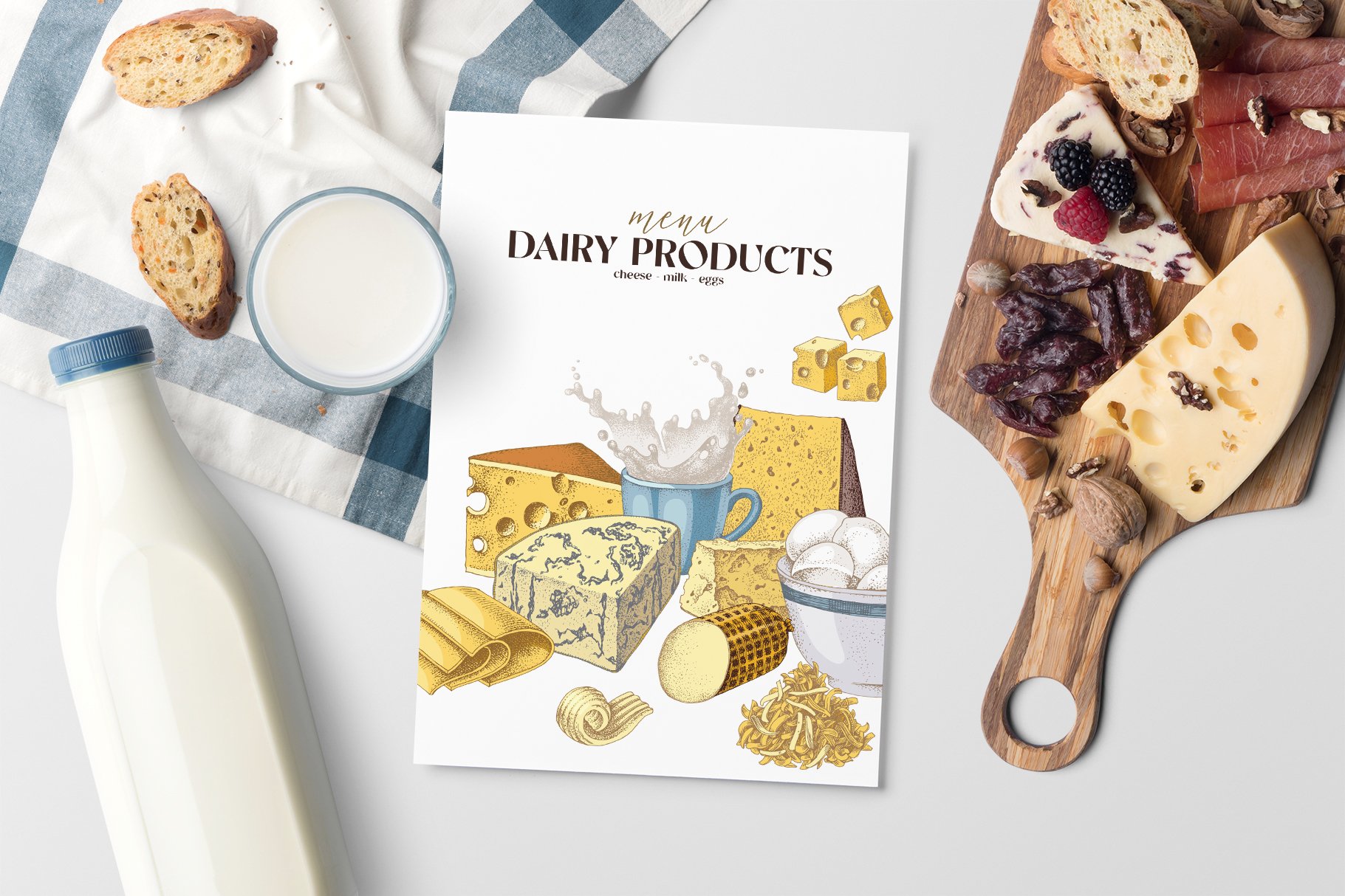 Create menu with dairy products.