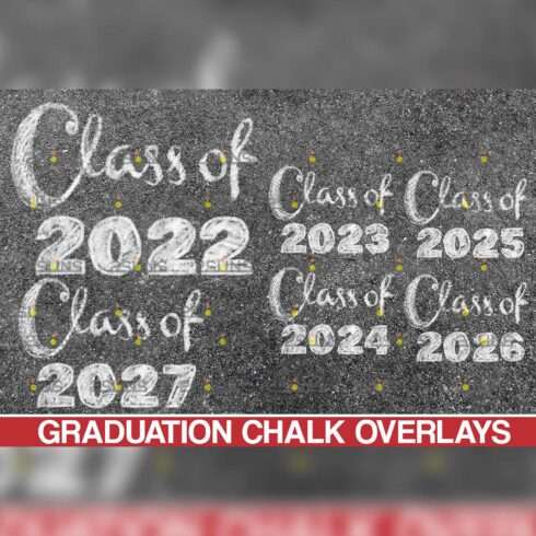 Graduation Sidewalk Chalk Art Overlays Text example.
