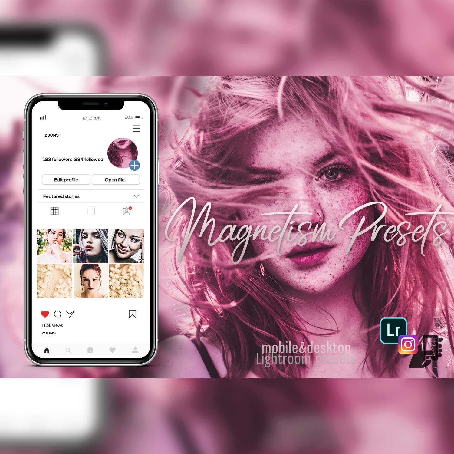 Pink Wedding Portrait Instagram Lightroom Presets Instagram Example.