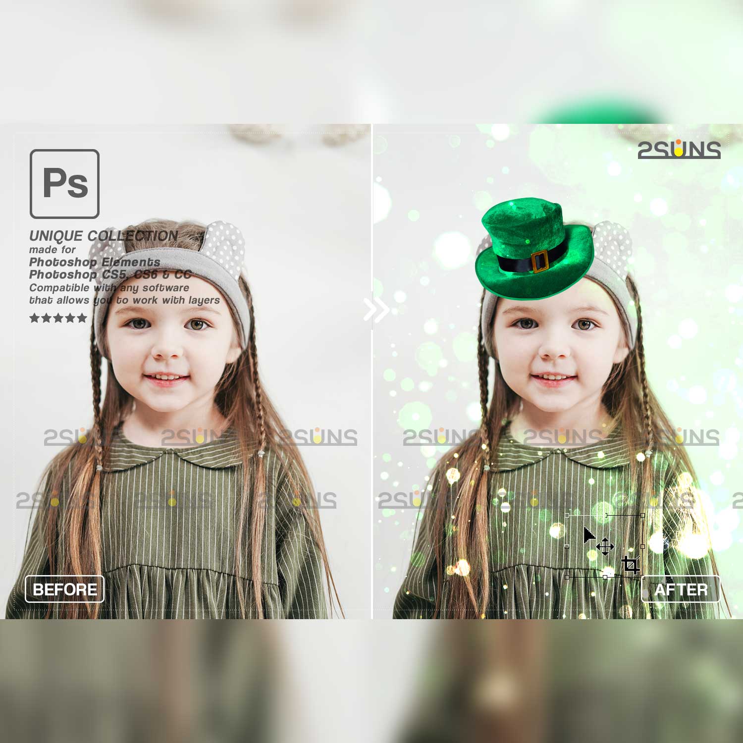 Saint Patricks Day Photoshop Overlay Green Hat.