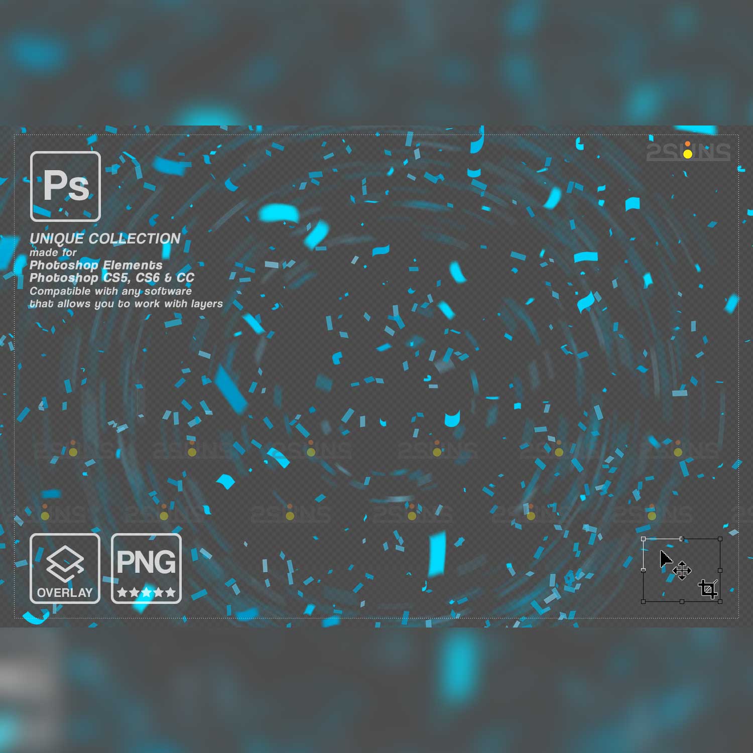 Gender Reveal Confetti Photoshop Overlay Blue style.