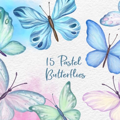 Pastel butterflies. Clipart | MasterBundles