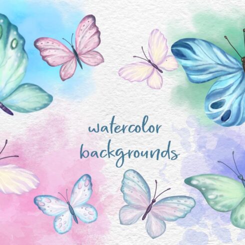 Pastel Butterflies. Clipart 