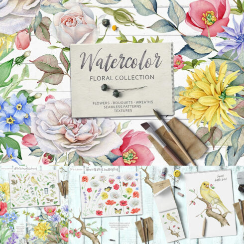 15% OFF Watercolor Floral Collection.