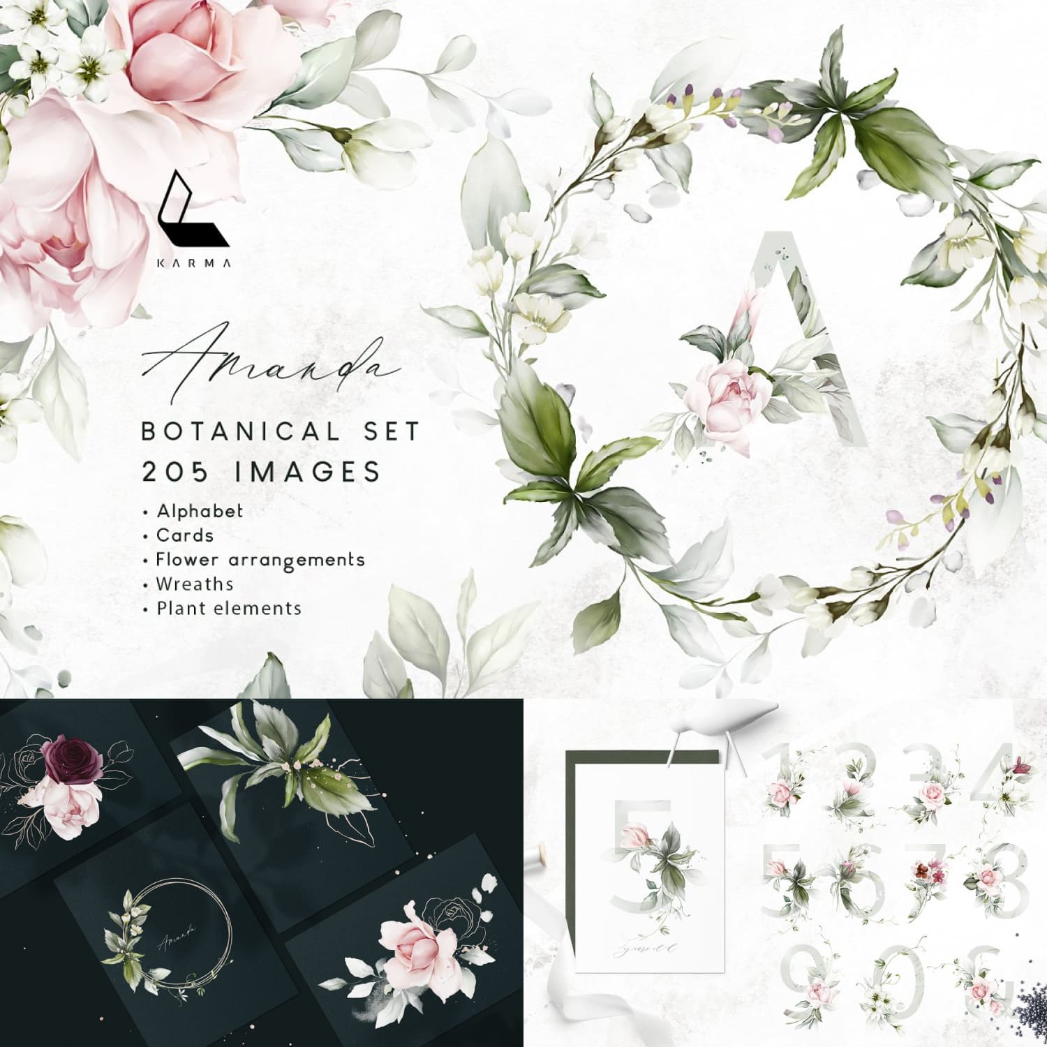 Amanda | Botanical set | 205 images.