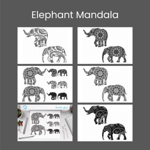 Elephant mandala SVG - main image preview.