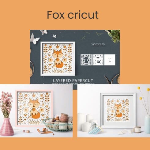 Fox cricut SVG layered papercut.