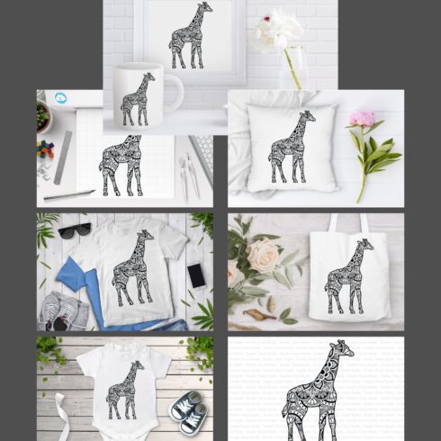 Giraffe Mandala SVG, Giraffe Clipart cover.