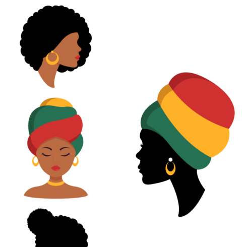 So beautiful afro women in the different accessories.