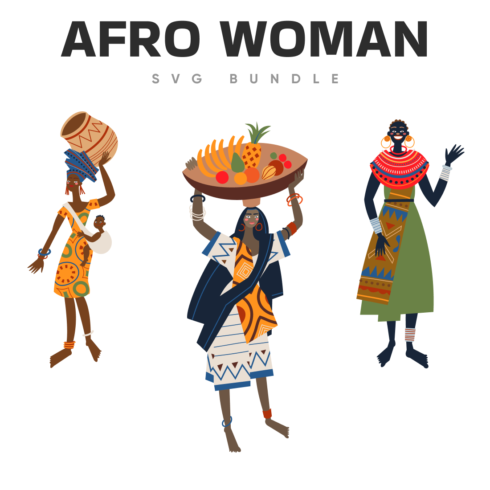 Afro woman svg bundle.