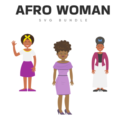 Afro woman svg bundle.