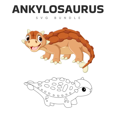 Ankylosaurus coloring page with a turtle.
