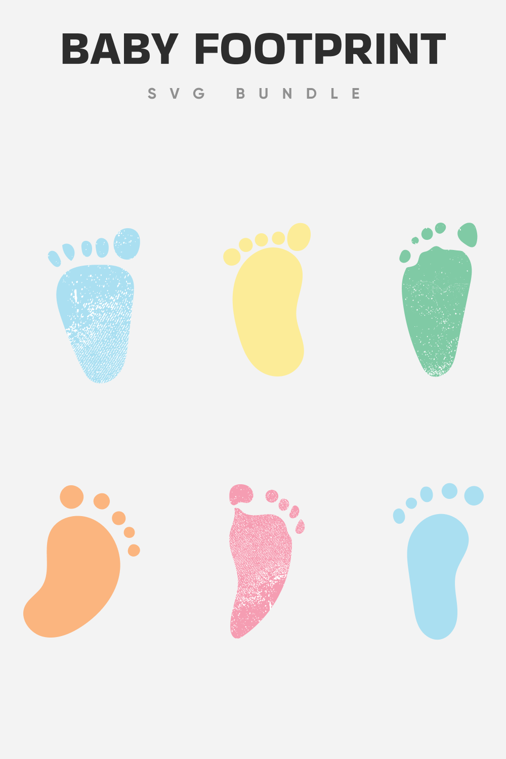 Cute colorful baby footprint.