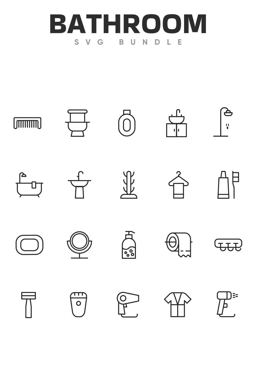 Bathroom outline icons.