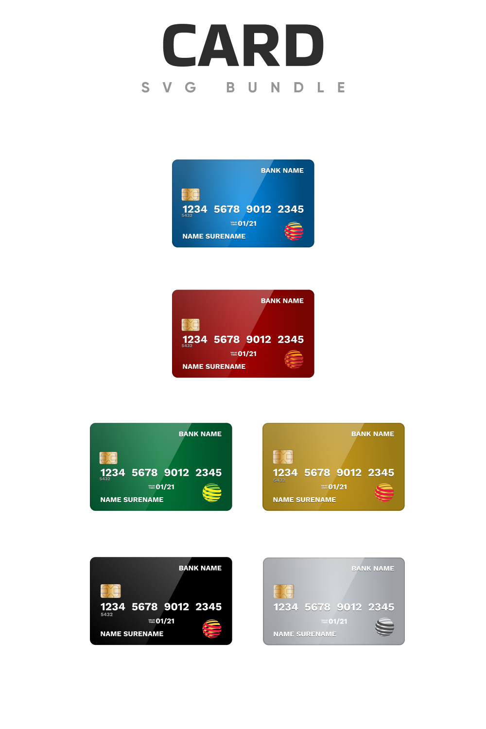 Colorful cards for business.