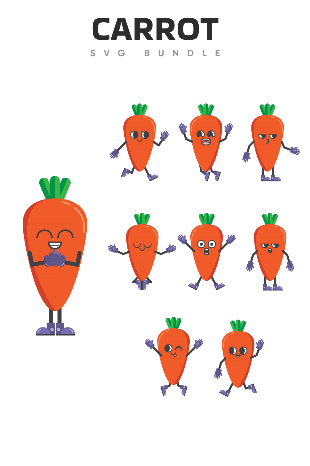 Diverse of the carrot mood.