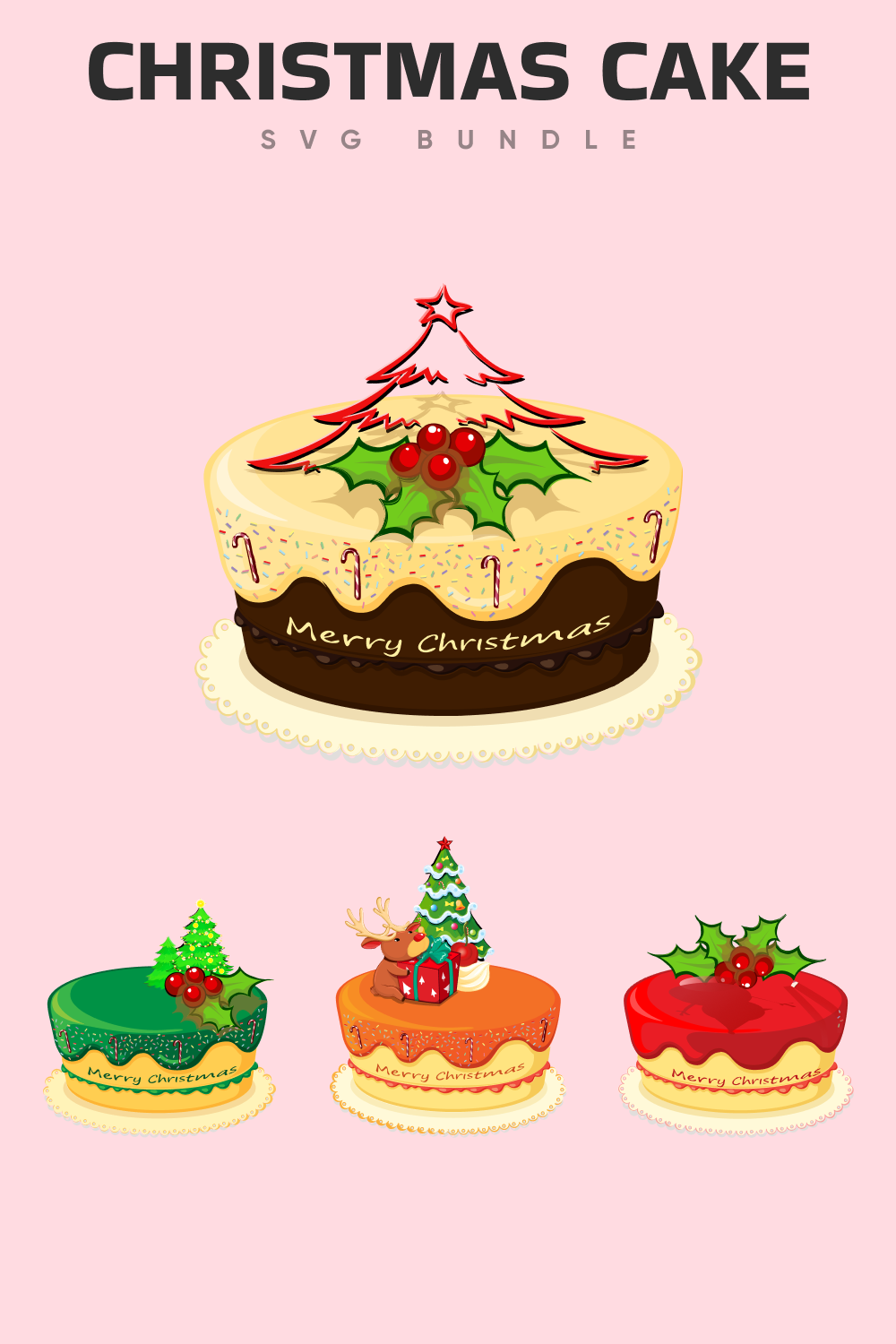Some options of the festive Christmas cakes.