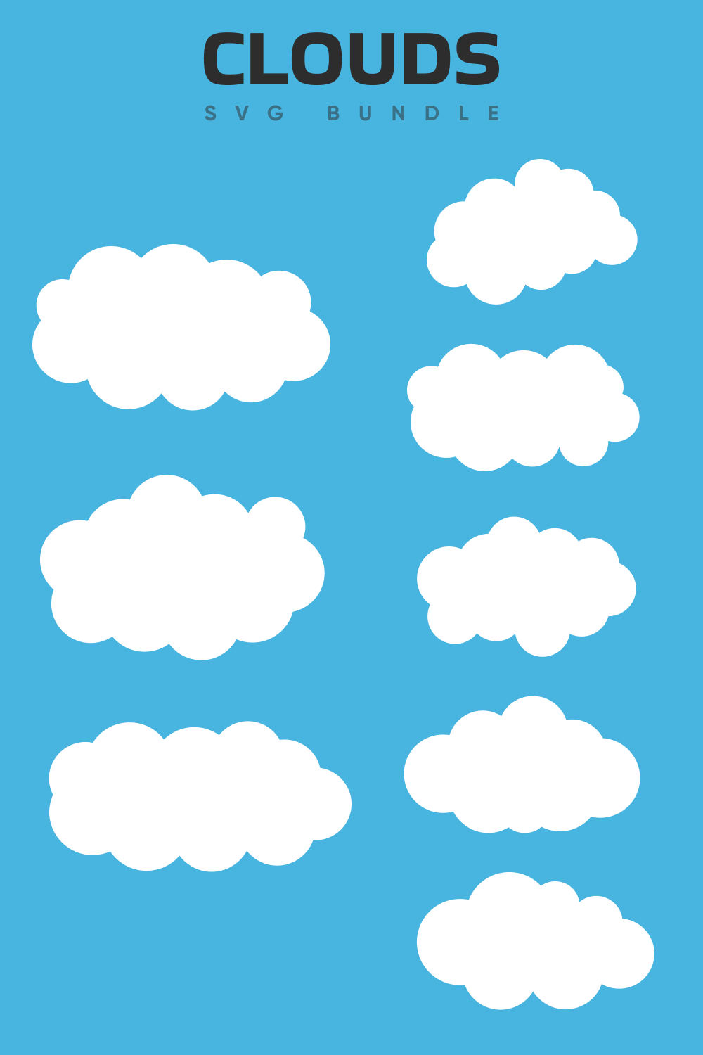 Soft white clouds on a blue background.