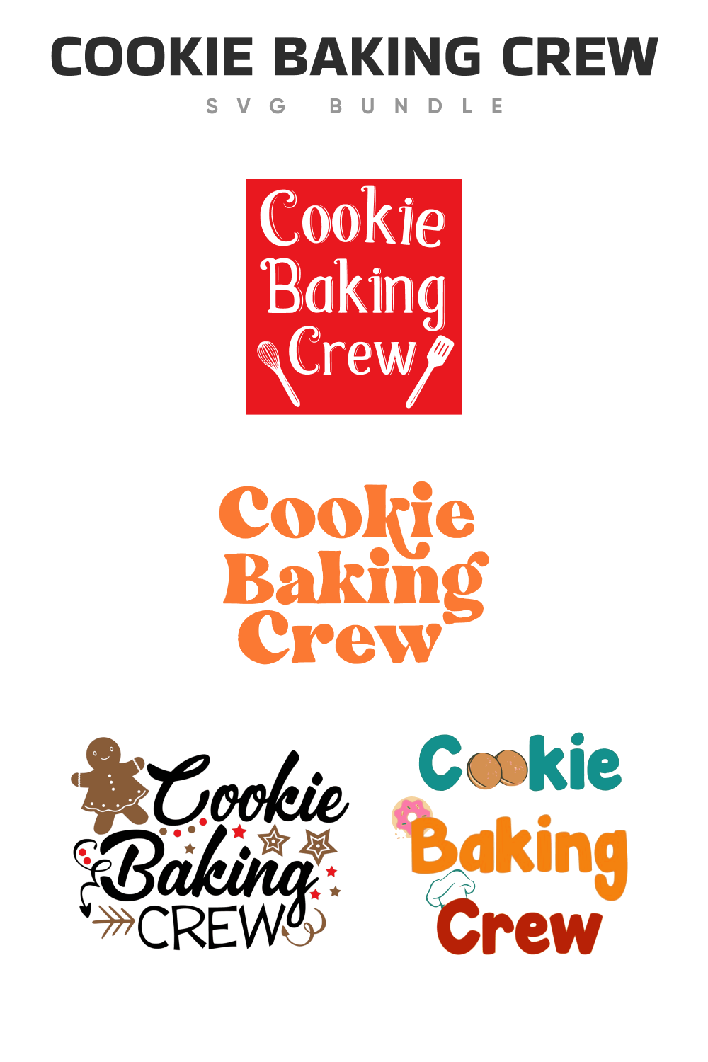 Various of cookie baking crews.