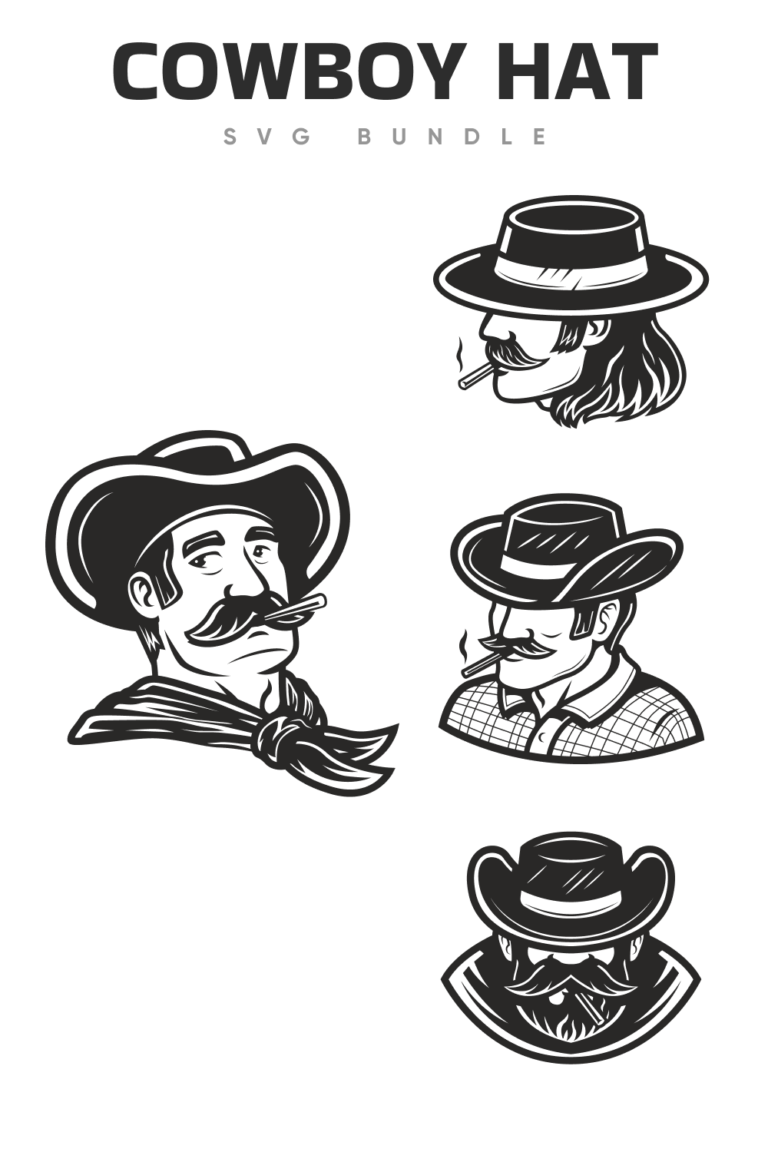 Cowboy Hat Clipart Black and White SVG Designs – MasterBundles