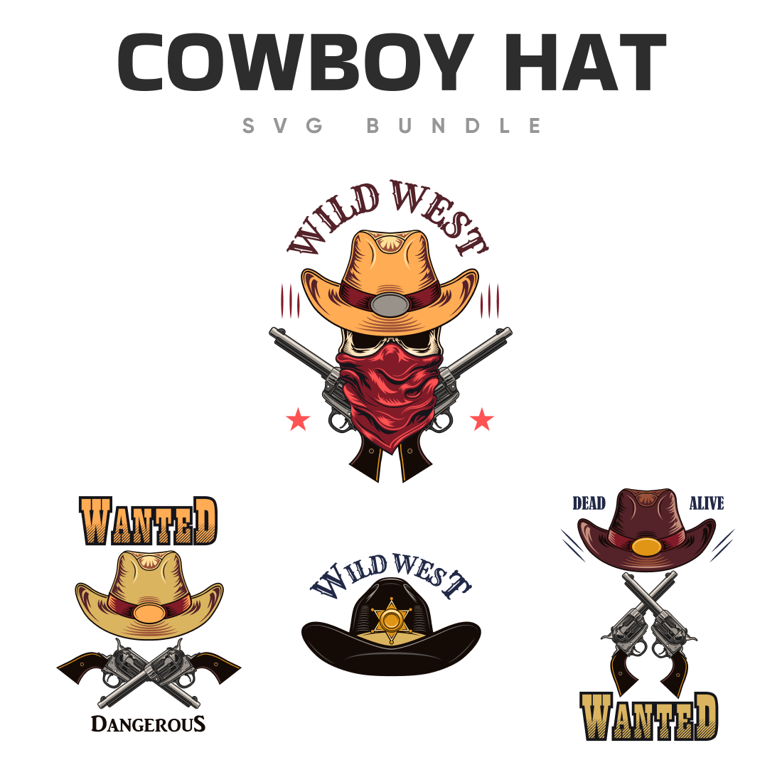 Cowboy hat svg bundle.