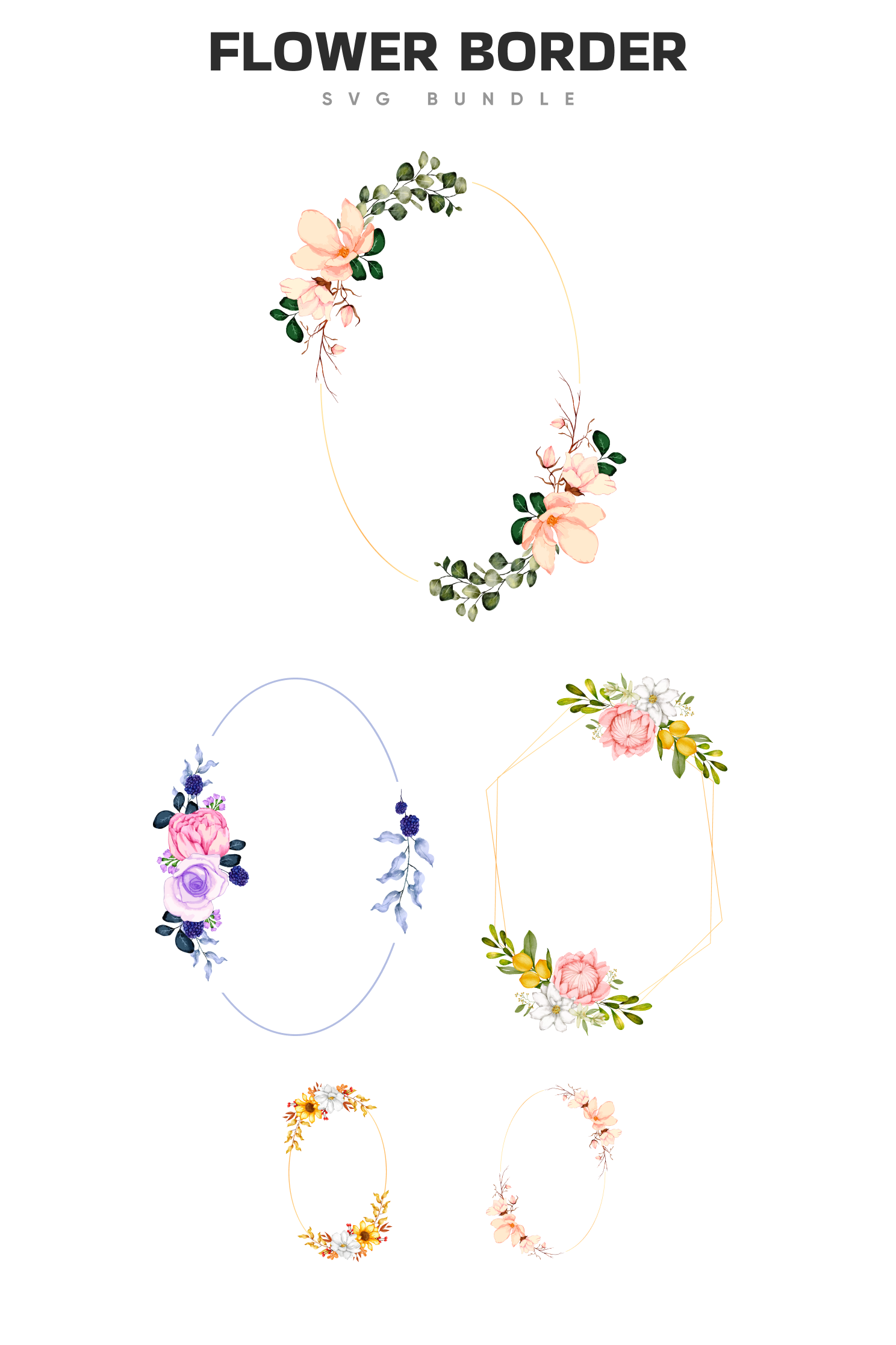 Delicate flower border set.