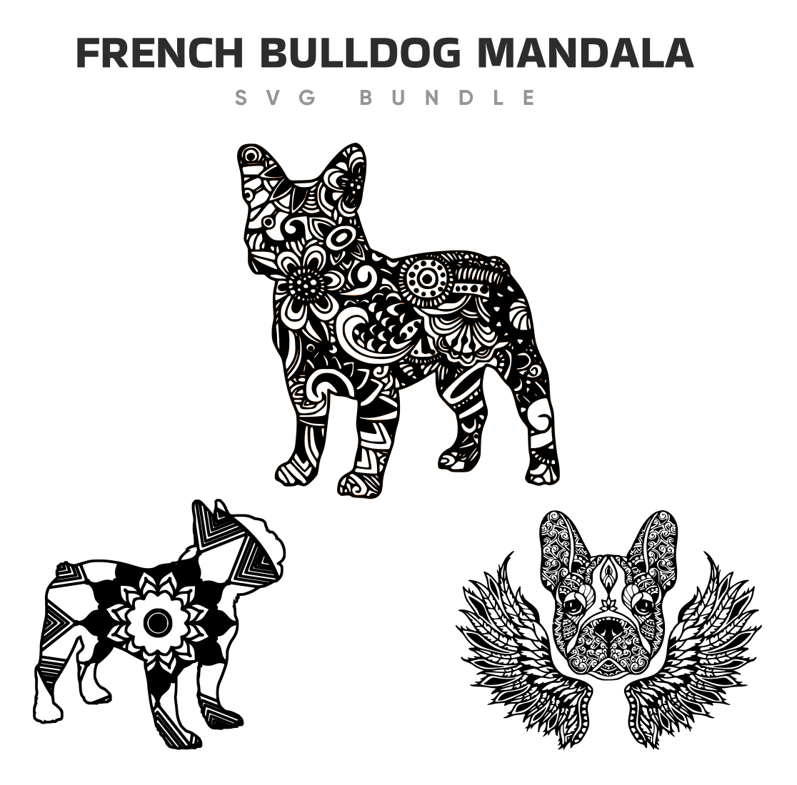 french bulldog mandala svg.