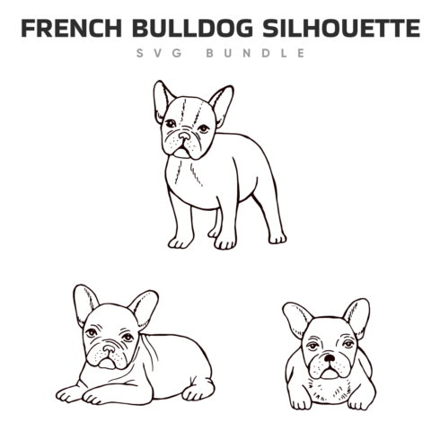 Image with french bulldog silhouette svg.