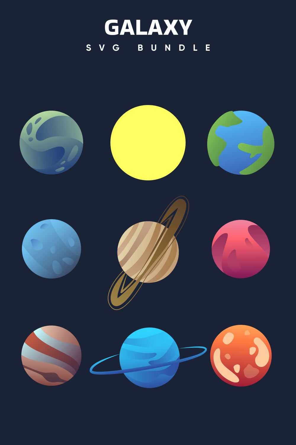 Colorful planets for your galaxy.