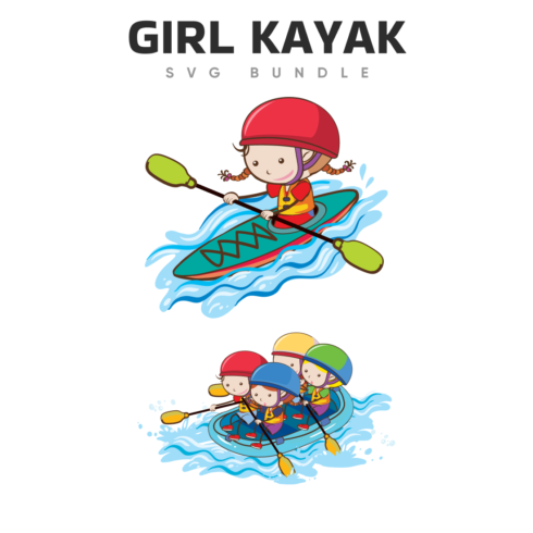 girl kayak svg.
