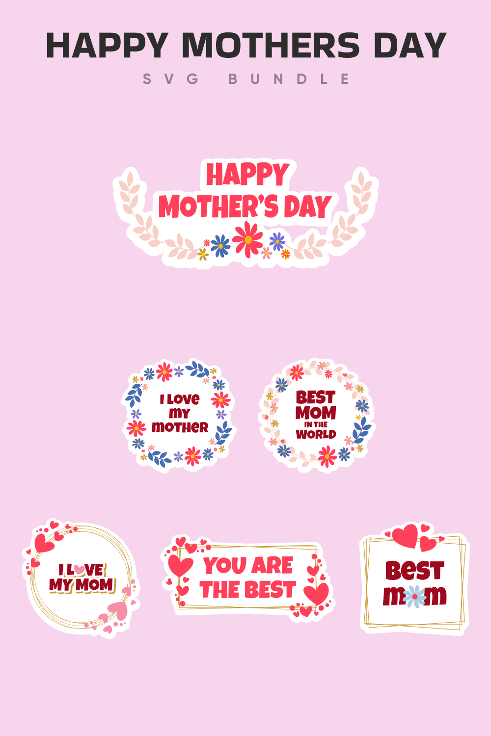 Cute pink background with delicate letterings to Mother's day.