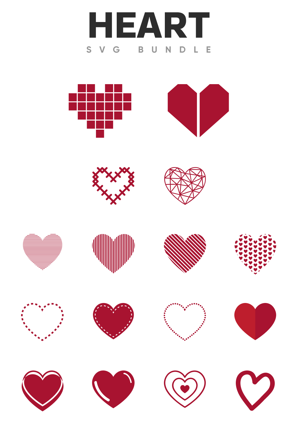 Diverse of hearts shapes.